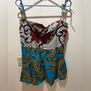 African Print Cotton Dress/Swim Coverup